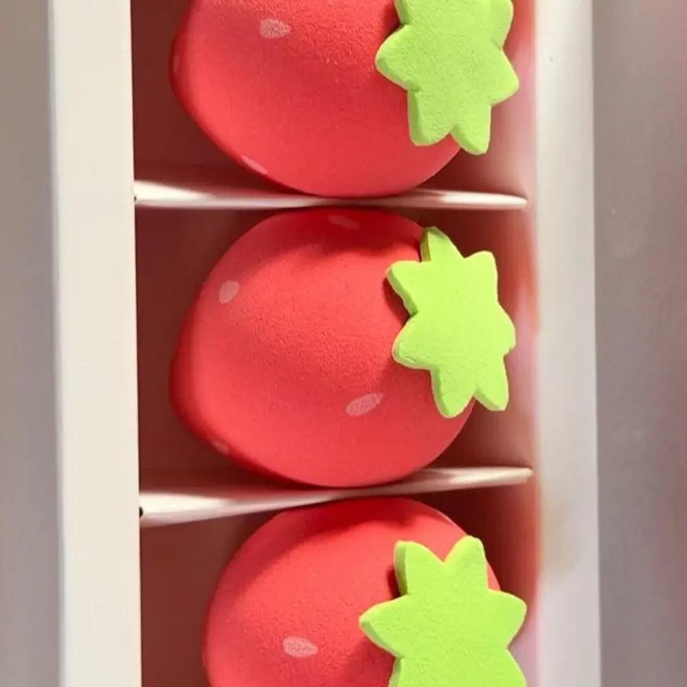 Kawaii! Strawberry Beauty Makeup Addict Sponges Set of Three